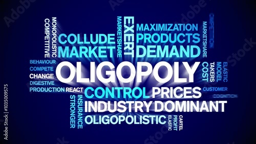 Oligopoly animated word cloud;text design animation tag kinetic typography seamless loop. photo