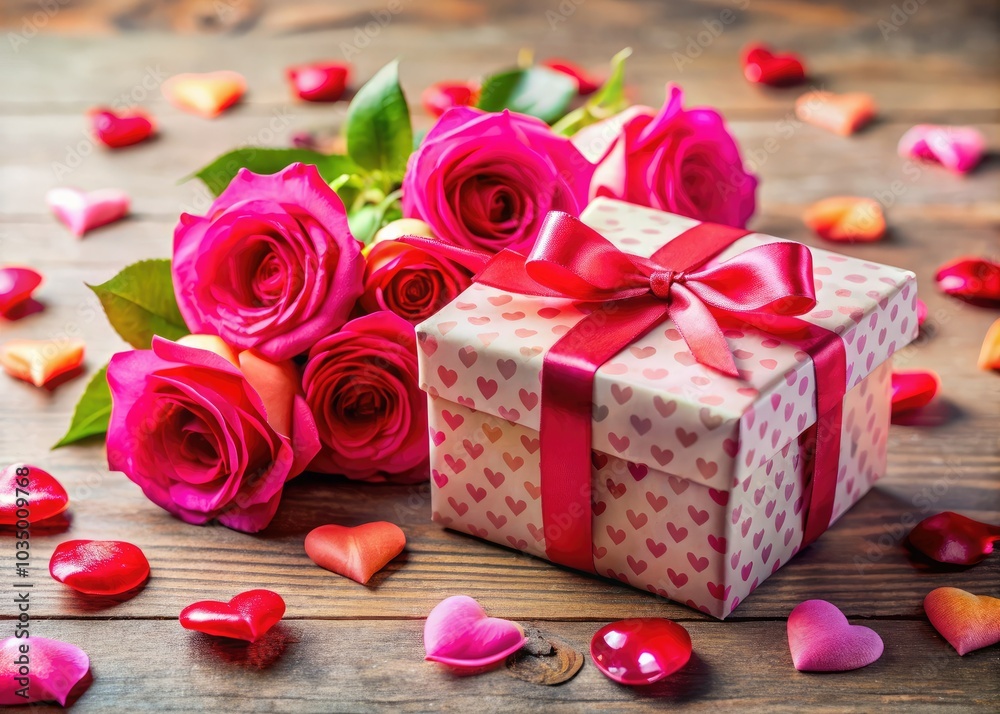 Surprise your loved ones with a lovely gift box featuring pink and red hearts and roses, perfect for celebrating Valentine's or Mother's Day. Surprise your loved ones with a lovely gift box featuring pink and red hearts and roses, perfect for celebrating Valentine's or Mother's Day.