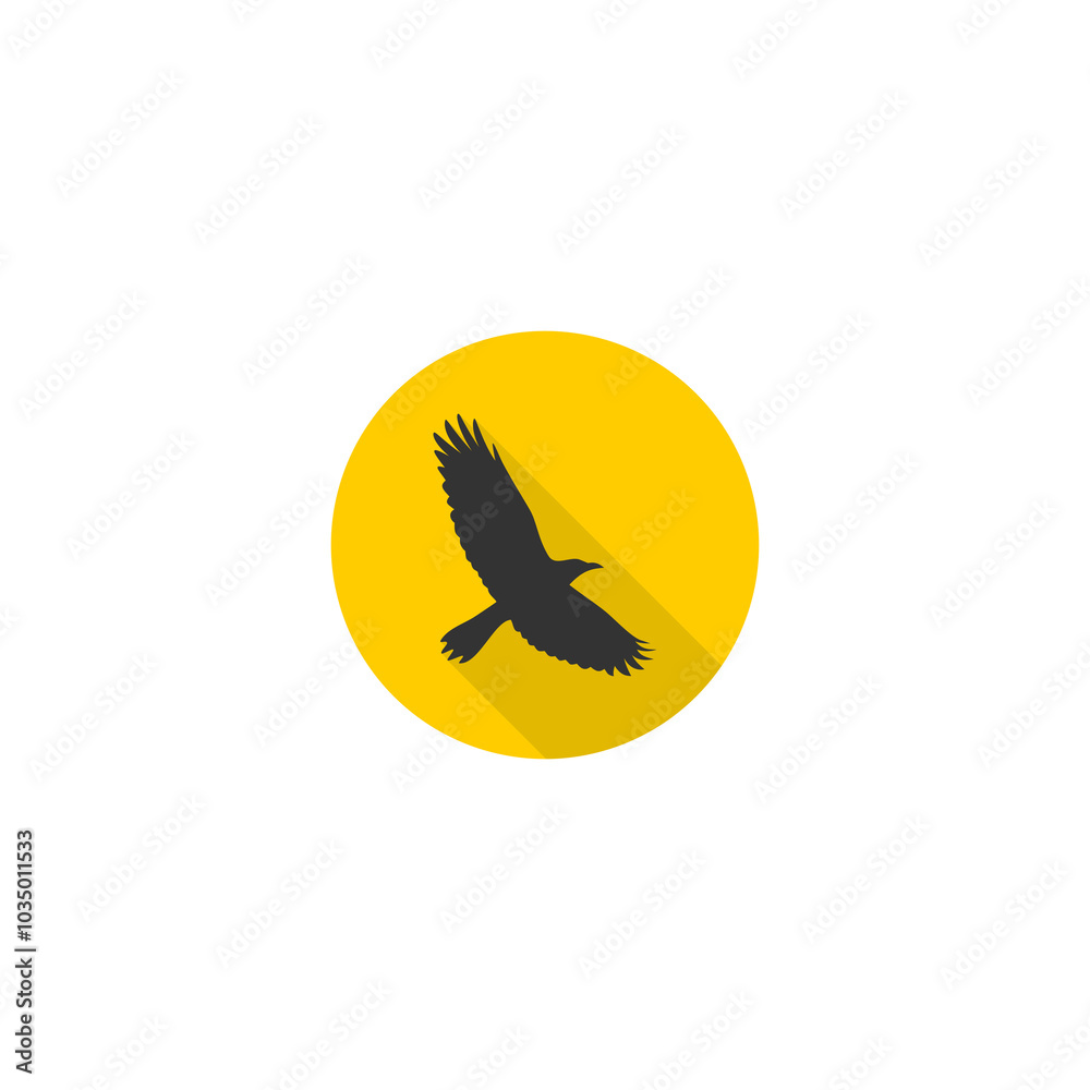 Obraz premium Flying Crow bird icon isolated on transparent background