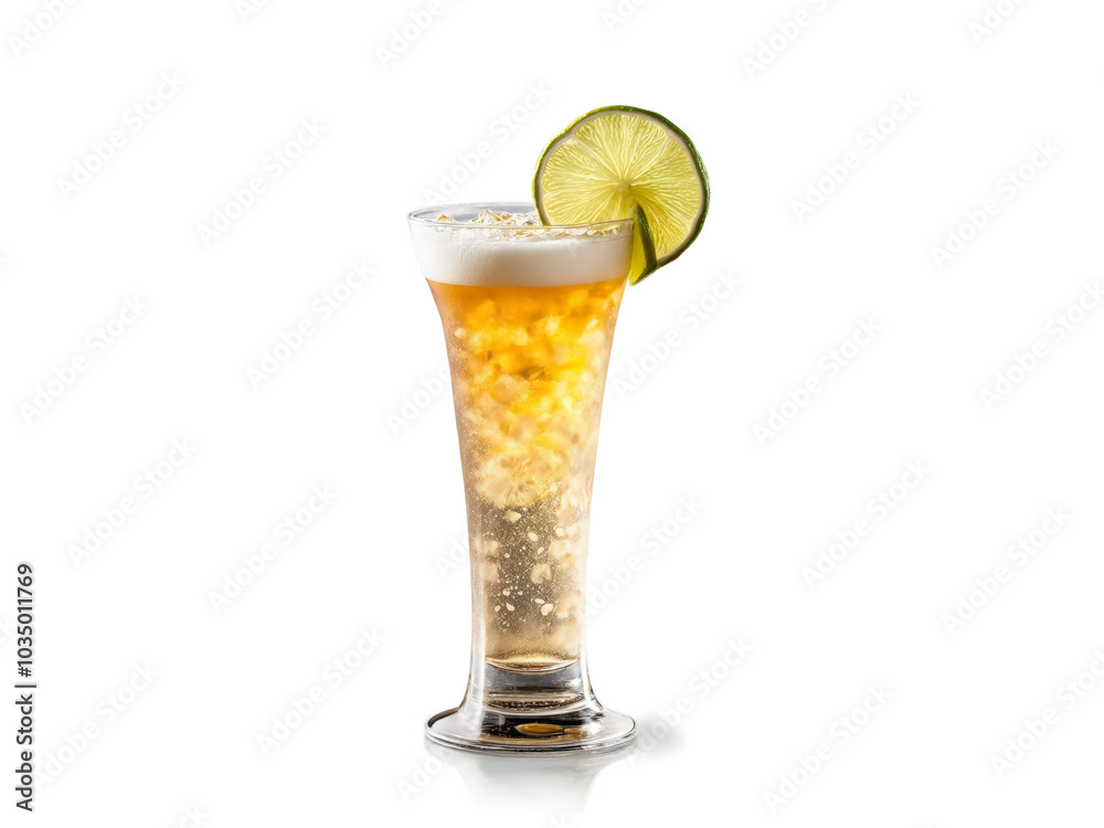 Bundaberg Brew tall glass filled with mixture of Bundaberg ginger beer and vodka garnished Bundaberg Brew tall glass filled with mixture of Bundaberg ginger beer and vodka garnished
