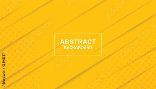 Abstract yellow background with diagonal papercut lines and halftone. geometric shapes from cut paper. diagonal cut lines and modern shading background