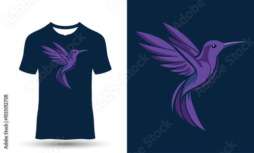 t shirts with purple birds logo design Template.