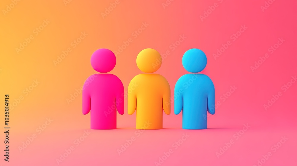 A trendy and modern 3D illustration featuring various icons representing social connectivity, including an A trendy and modern 3D illustration featuring various icons representing social connectivity, including an