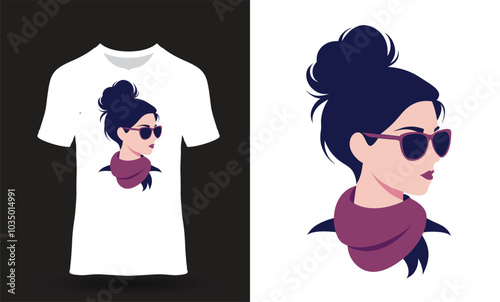 white t-shirt with girls logo design.