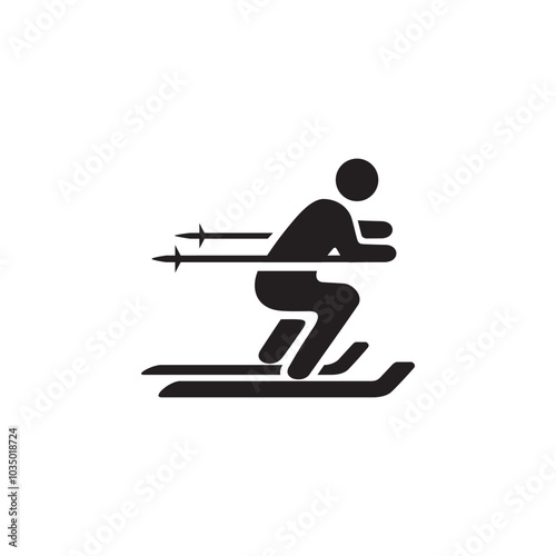 skiing icon symbol sign vector