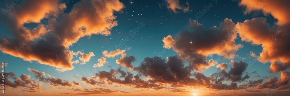 Beautiful clouds and stars sky background Beautiful clouds and stars sky background