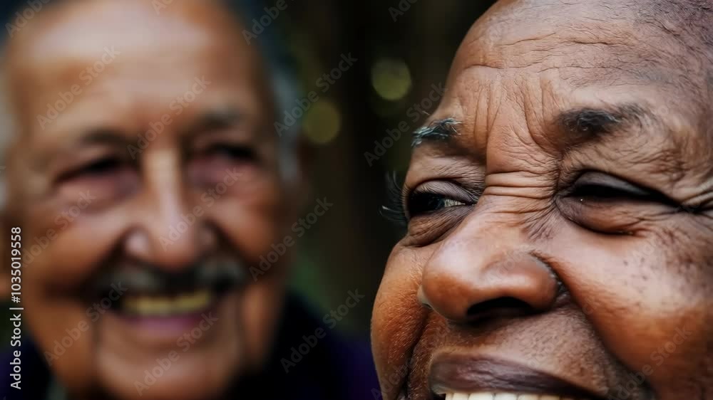 Joyful seniors sharing a moment of laughter together outdoors Joyful seniors sharing a moment of laughter together outdoors