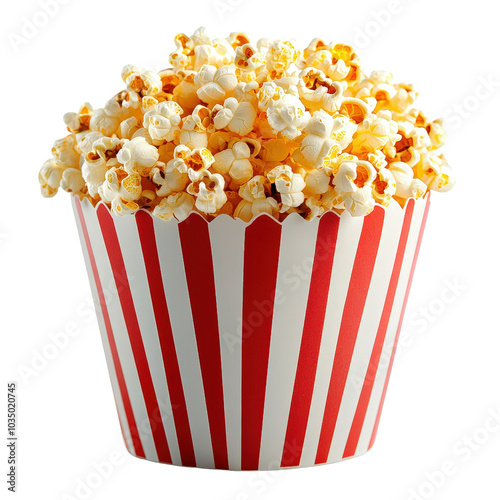 Isolated red box of popcorn on white background