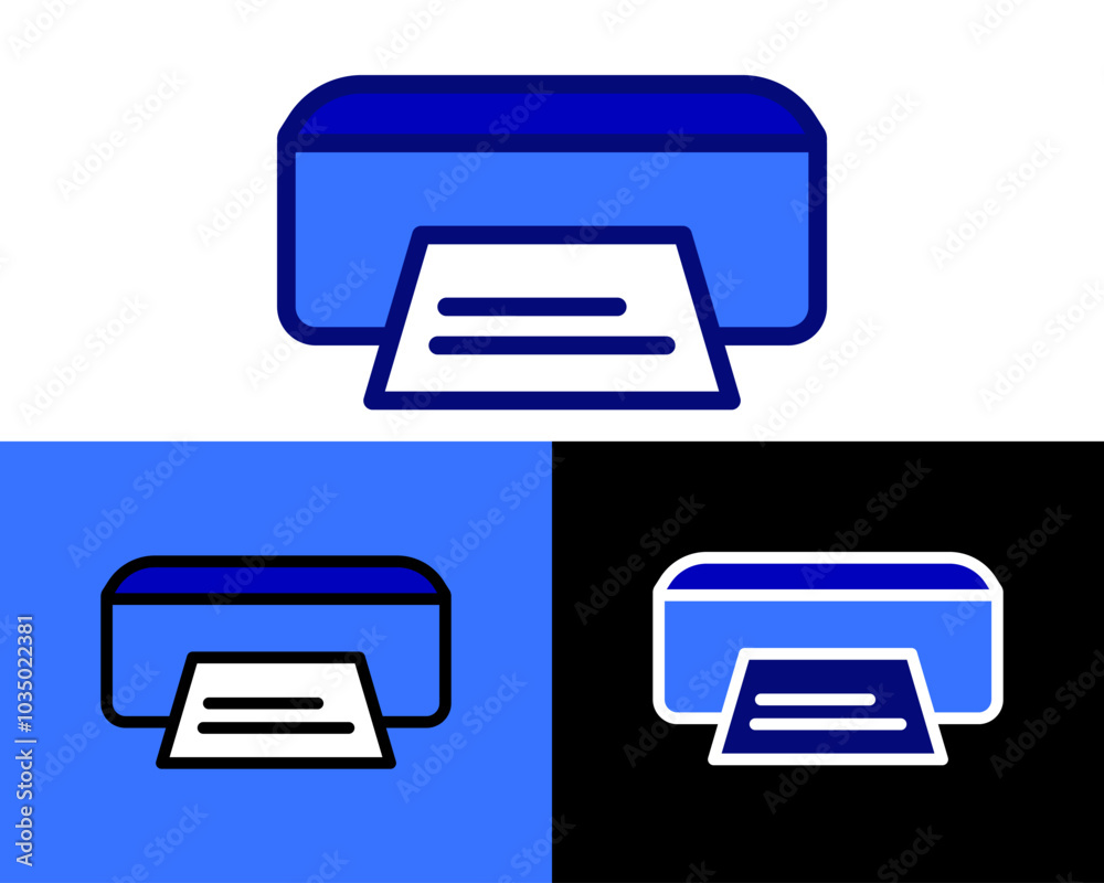 Illustration of Print printer technology for convert digital to image, usualy available on school, workplace, and home Illustration of Print printer technology for convert digital to image, usualy available on school, workplace, and home