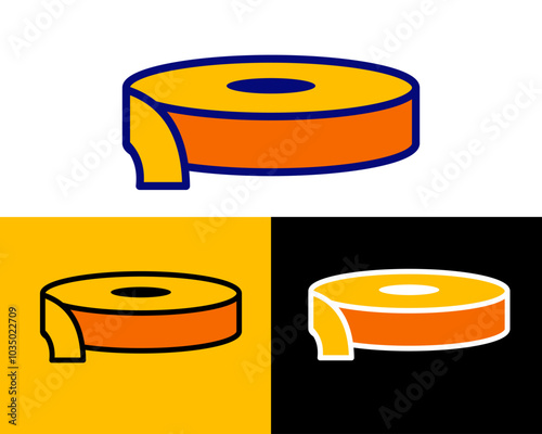 Illustration of masking tape Commonly used for creating sharp paint lines, labeling, and bundling, easy to tear adhesive tape made from thin paper, designed to protect surfaces during painting, crafti