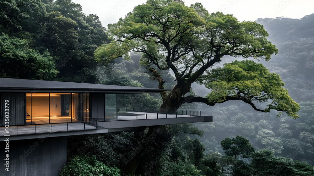 Modern Architecture Built Around a Tree in the Forest, a Stunning Example of Nature and Design Merging Seamlessly Modern Architecture Built Around a Tree in the Forest, a Stunning Example of Nature and Design Merging Seamlessly