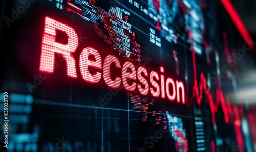 Red LED display shows "Recession" on dark screen.