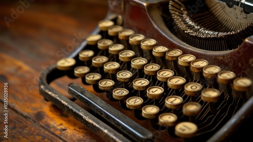 Close-Up of an Antique Typewriter with Worn Keys photo