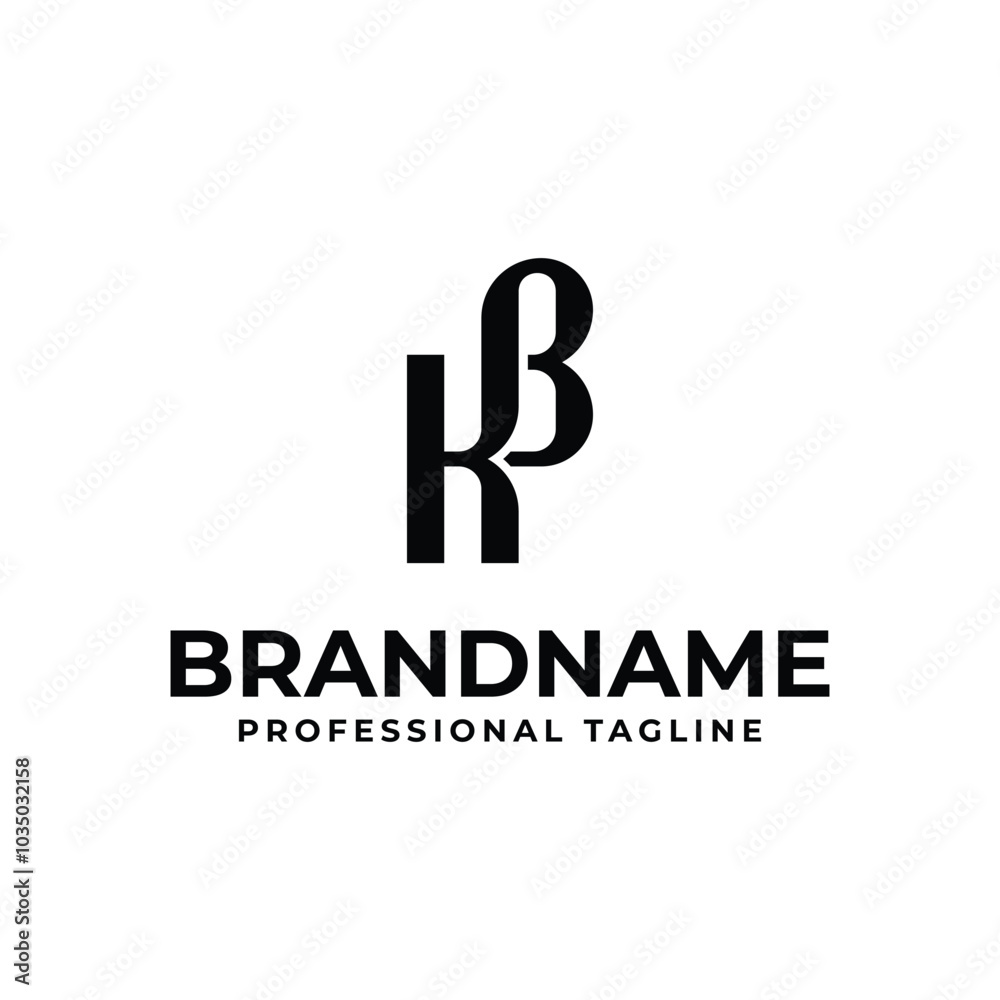 Letters KB Monogram Logo, suitable for any business with BK or KB initials