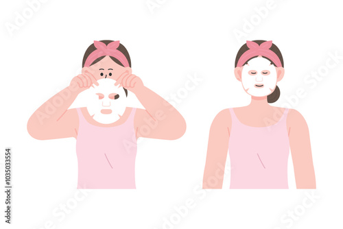 a woman who is taking care of her skin with a facial mask