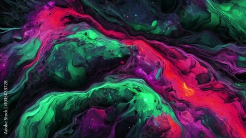 Pink and green Multi-coloured abstract background with swirls of graduating colours, soft movement video of colour fluid fusion