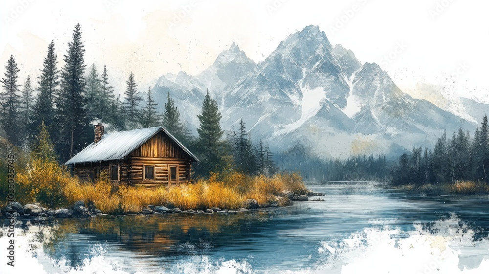 Fototapeta premium Rustic Cabin Retreat