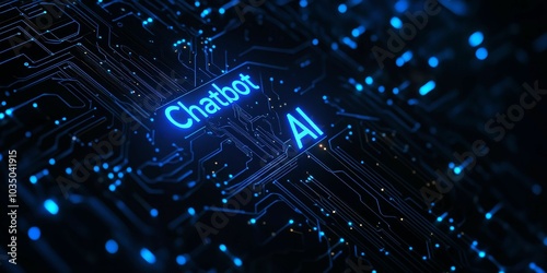 Chatbot AI on circuit board.