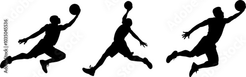 silhouette of a basket ball. slam dunk silhouette illustration