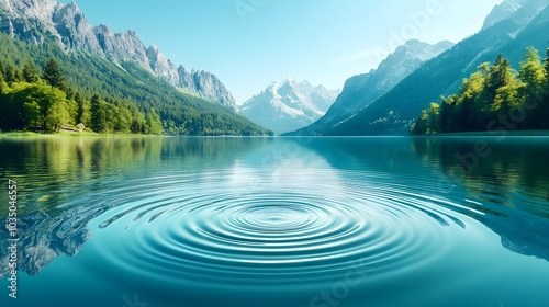 Calm Lake with Soft Ripples Under Peaceful Sky