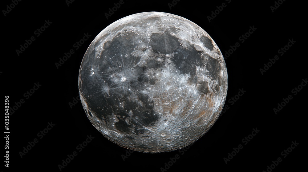 Fototapeta premium Isolated moon against a black background