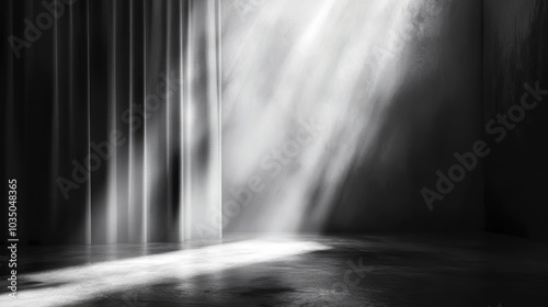Abstract Background with Light Box and Curtain
