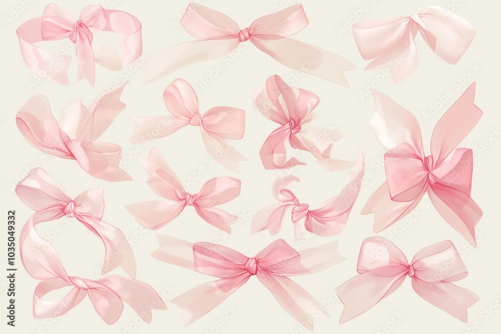 Blushing Elegance: The Allure of Pink Ribbon, generative ai Blushing Elegance: The Allure of Pink Ribbon, generative ai