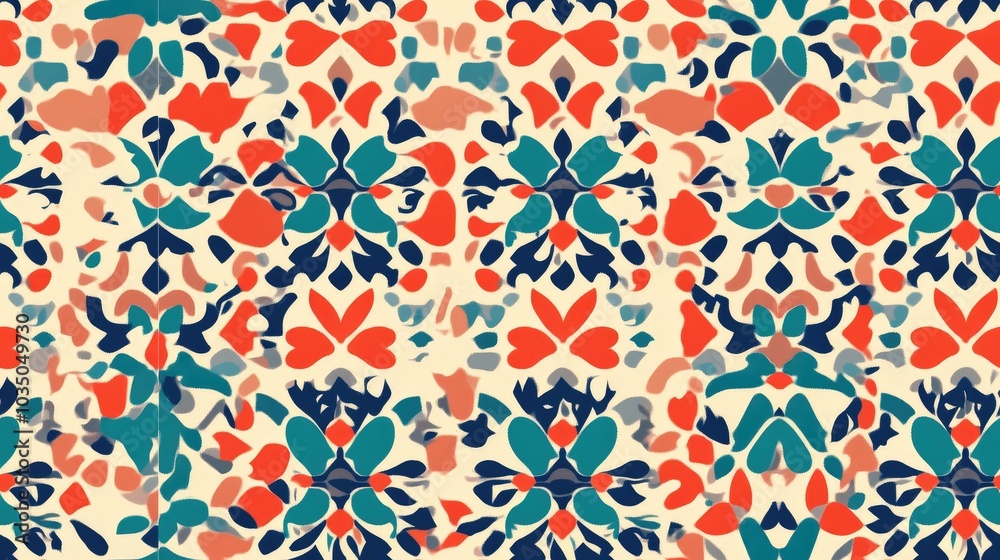 Seamless geometric pattern with ornamental design Seamless geometric pattern with ornamental design