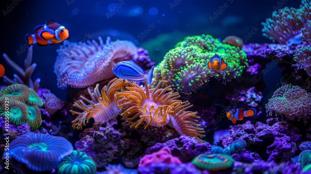Vibrant aquarium fish: a splash of color underwater Vibrant aquarium fish: a splash of color underwater