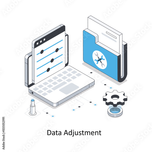 Data Adjustment isometric stock illustration. EPS File stock illustration