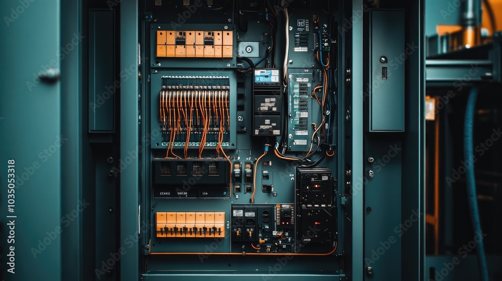 Control Panel with Wiring and Circuit Breakers Control Panel with Wiring and Circuit Breakers
