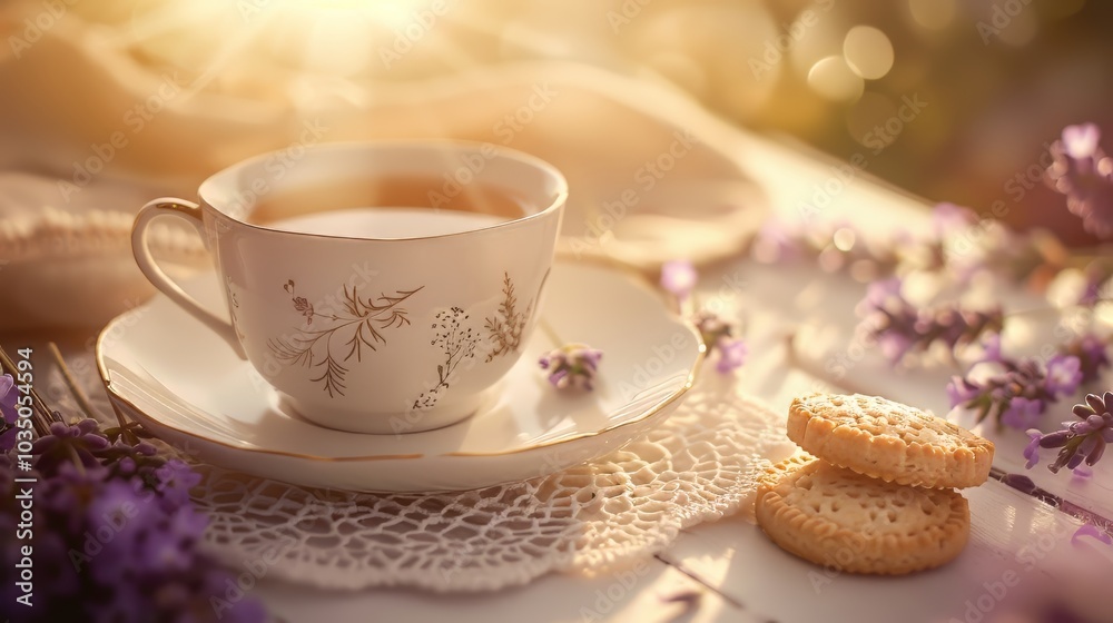A serene image of a cup of tea