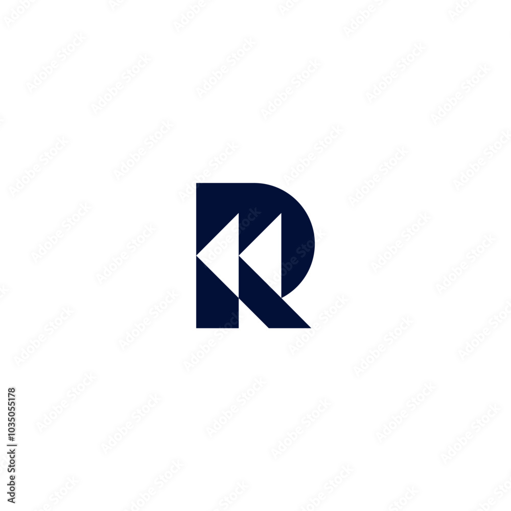 Simple R negative space Arrow back Logo Design Vector blue shape Simple R negative space Arrow back Logo Design Vector blue shape