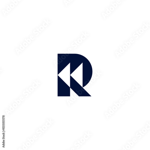 Free Download Simple R negative space Arrow back Logo Design Vector blue shape - GFXLoad