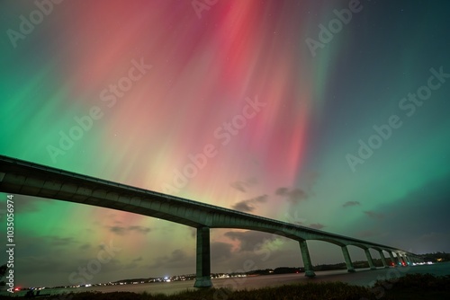 Aurora Borealis Sallingsundbroen Denmark Nordlys photo