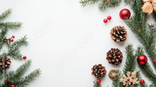 free space topview christmas concept on white background 