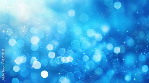 Wallpaper Mural Blue Bokeh Abstract Background with Sparkles and Light Torontodigital.ca