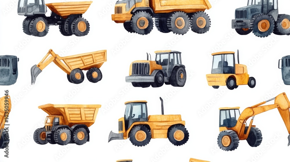 Construction Vehicles Pattern Construction Vehicles Pattern