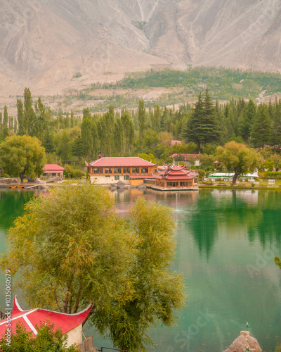 Lower Kachura Lake, also known as Shangrila Lake and Resort, is a lake located at Skardu in Gilgit-Baltistan, Pakistan, and situated at a height of 2,500 meters, since 1983.