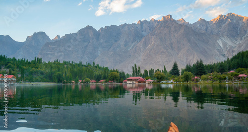 Lower Kachura Lake, also known as Shangrila Lake and Resort, is a lake located at Skardu in Gilgit-Baltistan, Pakistan, and situated at a height of 2,500 meters, since 1983. photo