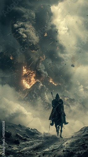 Volcanic Eruption: A Rider's Journey Through Fire and Ash