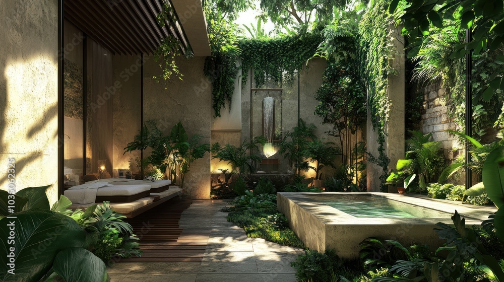 Tropical Courtyard Oasis Tropical Courtyard Oasis