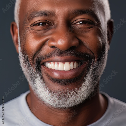 Perfect White Teeth: Close-Up of an Elderly African Man