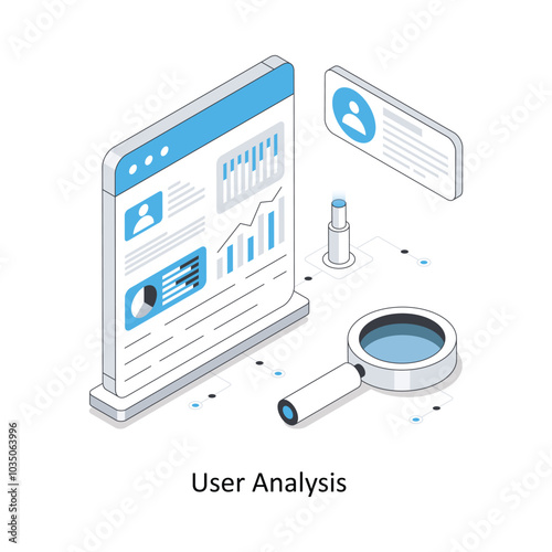 User Analysis isometric stock illustration. EPS File stock illustration