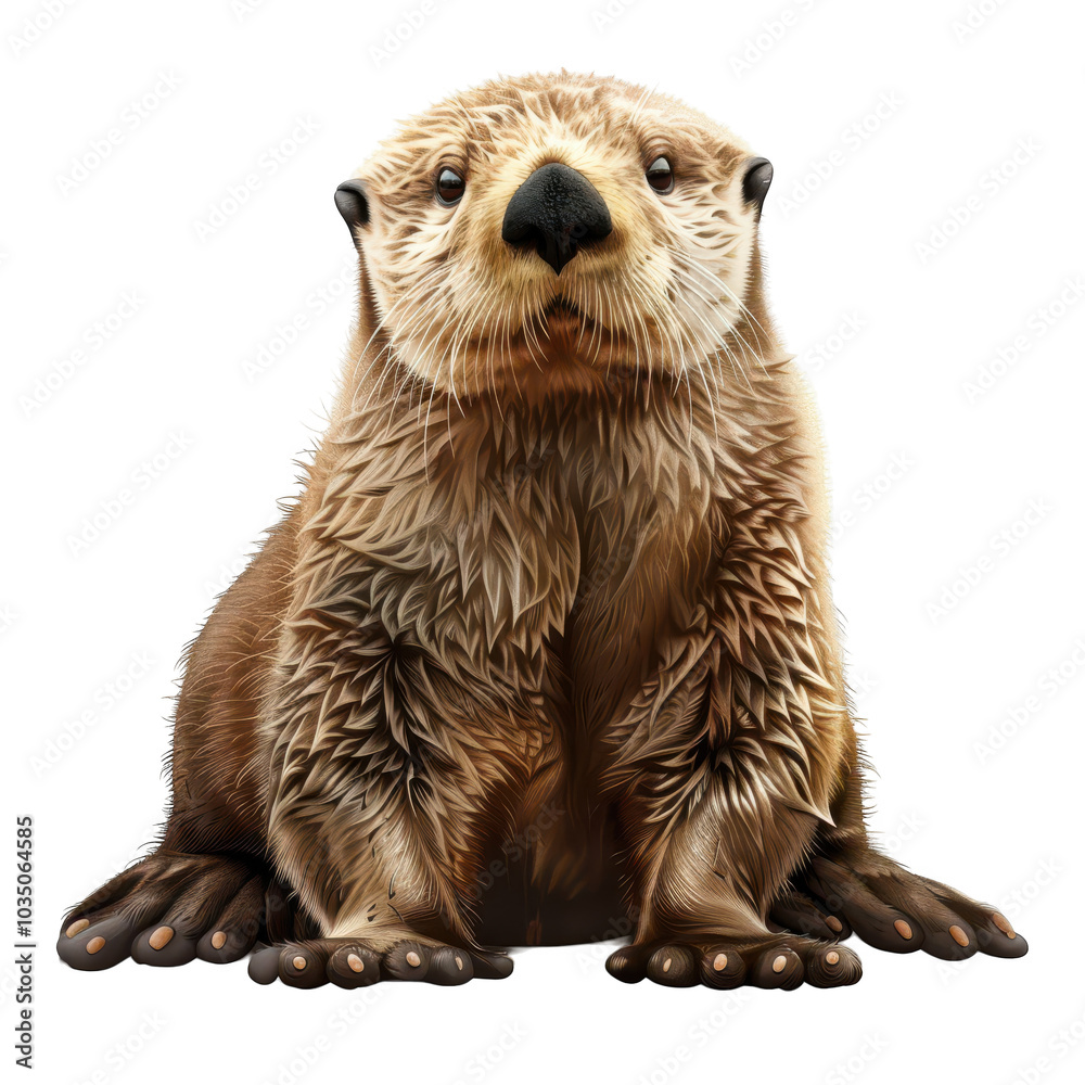 a sea otter, on transparent background cutout