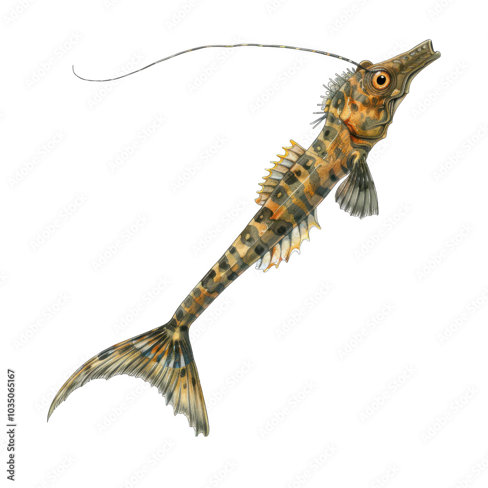 a pipefish, on transparent background cutout a pipefish, on transparent background cutout