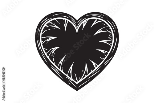 Broken Heart silhouette vector illustration, Broken Heart icon vector 