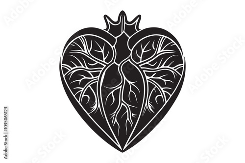 Broken Heart silhouette vector illustration, Broken Heart icon vector 