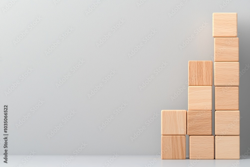 Ascending Wooden Blocks, Growth, Progress, and Success visualized. Ascending Wooden Blocks, Growth, Progress, and Success visualized.