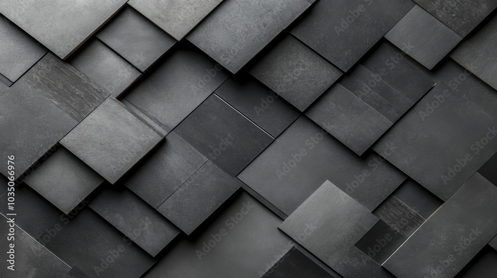 Architectural flat lay with gray and black samples lamella panels tiles design moodboard top view Architectural flat lay with gray and black samples lamella panels tiles design moodboard top view